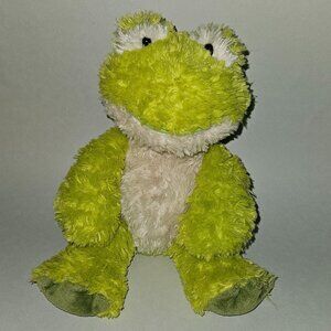 Aurora Green Tan Frog Plush Stuffed Animal Toy Soft 10" Sitting Tubbie Wubbies